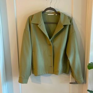 Uniqlo green jersey short jacket